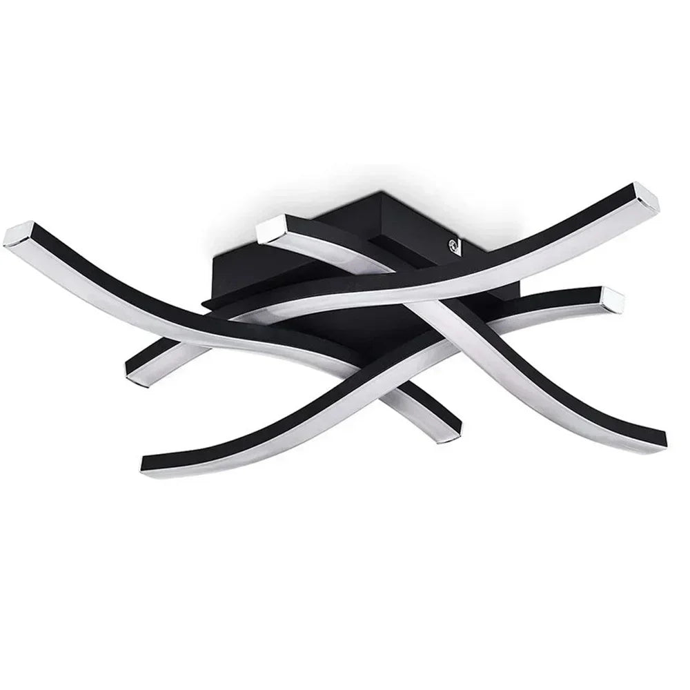 lampe moderne aluminium noir blanc flux lumineux élevé incurvé led contemporain