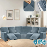 housses canapé sectionnel velours gris moderne élastiques places pièces