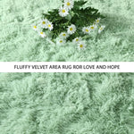 tapis vert pastel doux fourré moderne salon chambre décoration intérieure polyester peluche simple sage