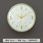 horloge murale moderne simple décoration intérieure visage unique opale naturelle fixation blanc marbré