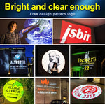 projecteur gobo hd led rotatif étanche publicité logo texte personnalisable extérieur moderne bleu blanc