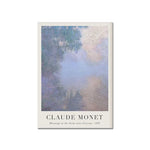 affiche murale toile peinture impressionniste nénuphar monet cadre bois décoration salon classique