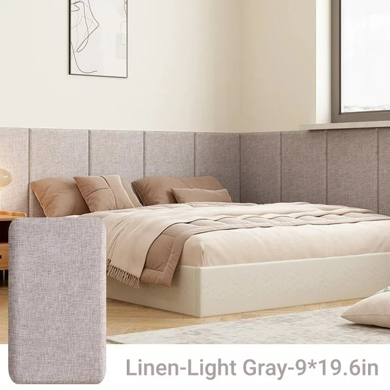 panneaux décoratifs modernes tissu lin adhésifs résistants l'eau beige clair 35cm 50cm 2pcs 4pcs