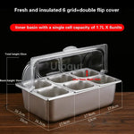 bac alimentaire acier inoxydable couvercle transparent poignée buffet cuisine moderne