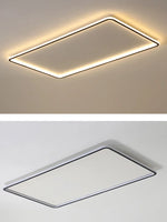 plafonnier led rectangulaire blanc moderne luminaire salon maison intérieur épuré aluminium blanc