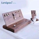 présentoir bijoux bois marron boucles d’oreilles colliers bagues support armoire rustique minimaliste