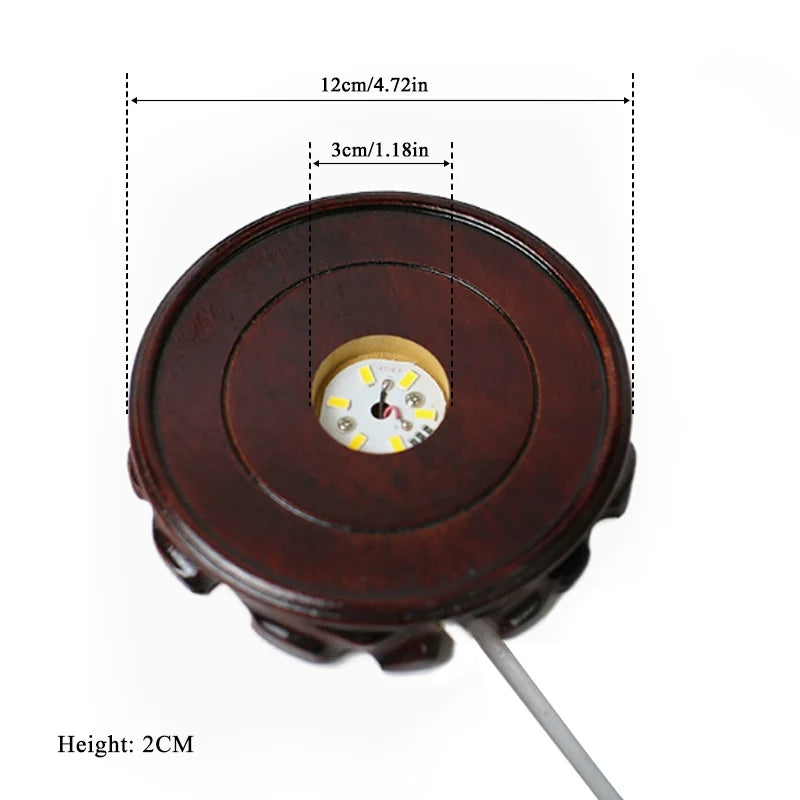 support lampe led marron texture bois classique câble usb base bois led neutral warm