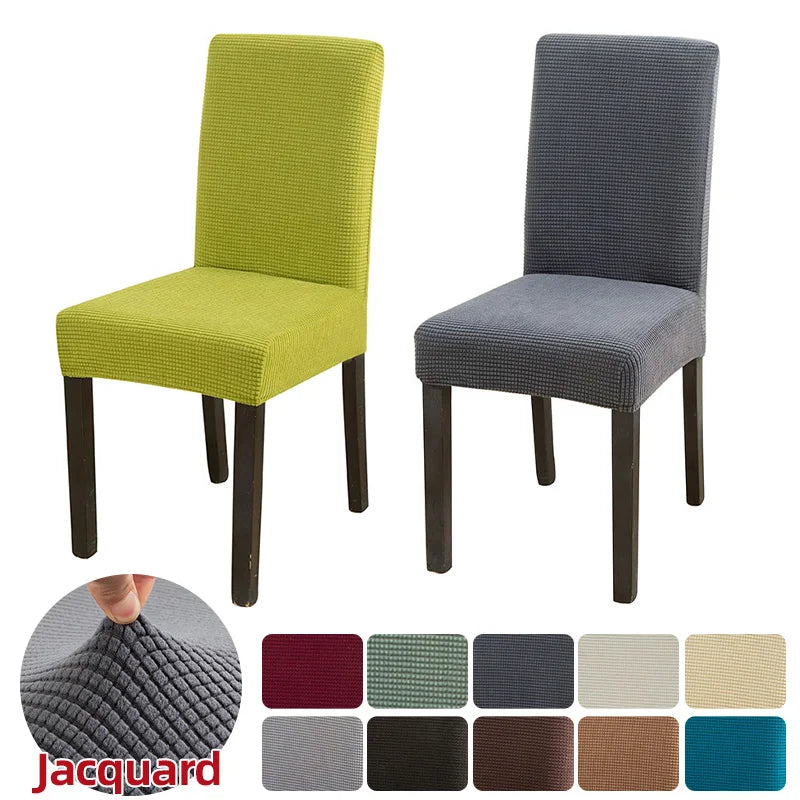 housses chaise jacquard moderne vert gris marron bleu tissu élasthanne polyester universal sizes 45