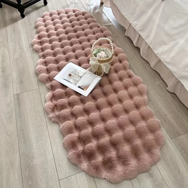 tapis blanc moderne peluche douce imitation fourrure salon chambre décoration maison