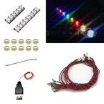 blocs construction lumineux blanc bleu vert rouge adhésif flash slow éclairage usb compatible moderne