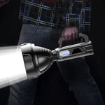 lampe torche puissante rechargeable écran digital résistante choc mode défense lumière intense camping