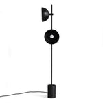 lampe sol noire moderne minimaliste deux sources lumineuses interrupteur tactile métal