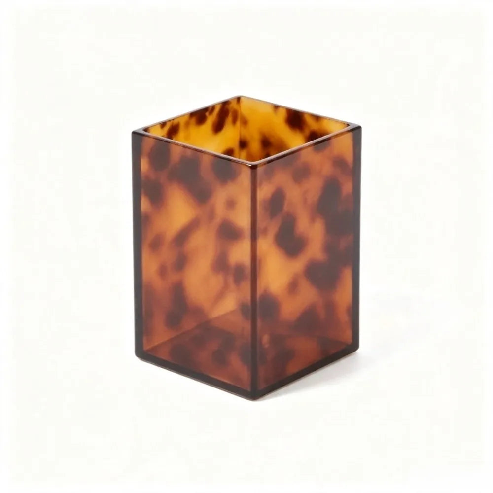 boîtes rangement acrylique porte savon léopard moderne chic marron clair rectangulaire carré poignées