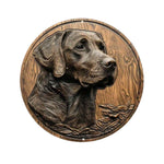 décoration murale plaque chiens relief artisanal clips métalliques couleur marron noir