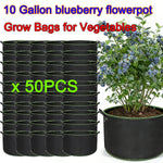 sacs culture légumes fibre végétale noir poignées portables 10 gallons 50 pièces