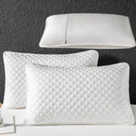housse coussin polyester moderne motif géométrique bleu clair protection antiacariens