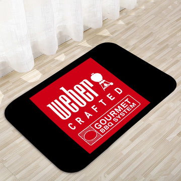 tapis sol barbecue weber rouge noir moderne antidérapant logo crafted sear zoneheimischt