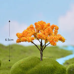 miniatures résine arbres feuilles fleurs vert jaune rose blanc paysage décoratif simulationextérieur
