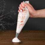 sacs pâtisserie jetables blancs imprimés orange triangles cercles coniques grande moyenne petite