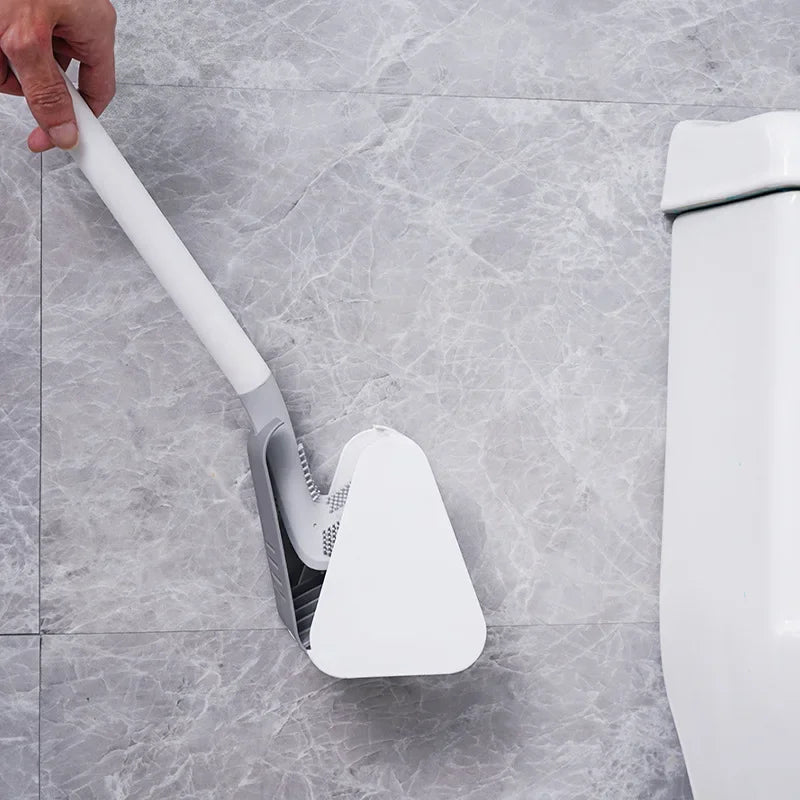 brosse wc silicone gris blanc moderne respectueux environnement bristles poignée