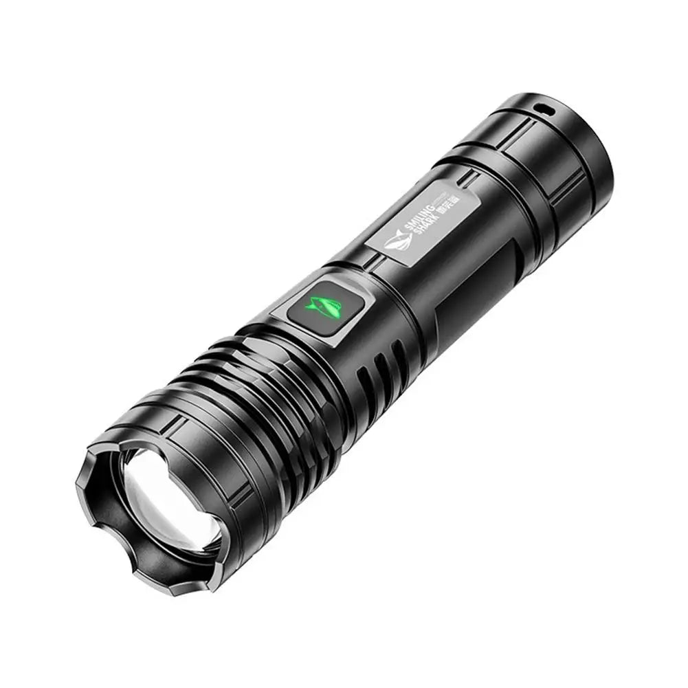 lampe torche rechargeable usb noire compacte moderne zoom