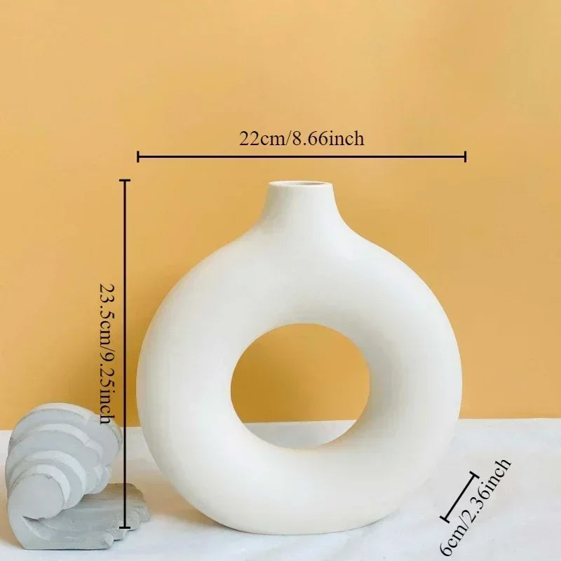 vase céramique moderne blanc noir beige simple minimaliste texture mat décoration maison salon