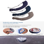 coussin voyage bleu marine gris velours confortable ergonomique cordon ajustable dimension 21cm 88cm total