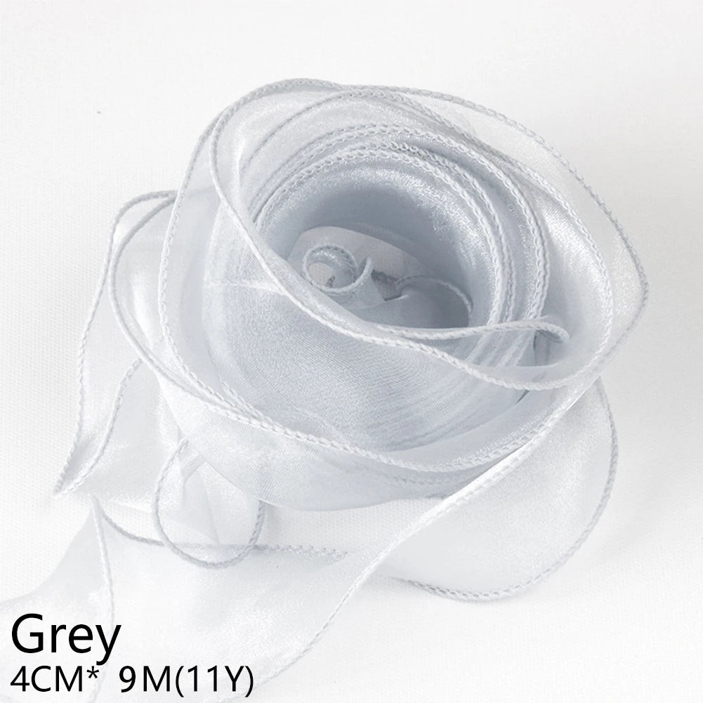 rubans dentelés organza polyester coloris unis 10m élégants mariage décoration bricolage bouquet