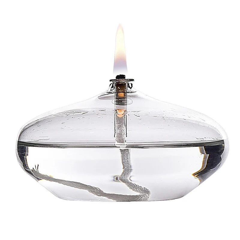 lampes huile transparentes minimaliste moderne bougie flottante rond lisse chaleur romantique intérieur élégant