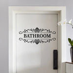 autocollants mural ornements floraux texte bathroom toilet adhésif classique vintage chambre salle bains porte