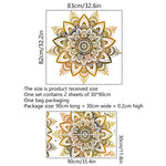 sticker mural mandala complexe doré beige ethnique boho chic adhésif salon chambre décoration murale