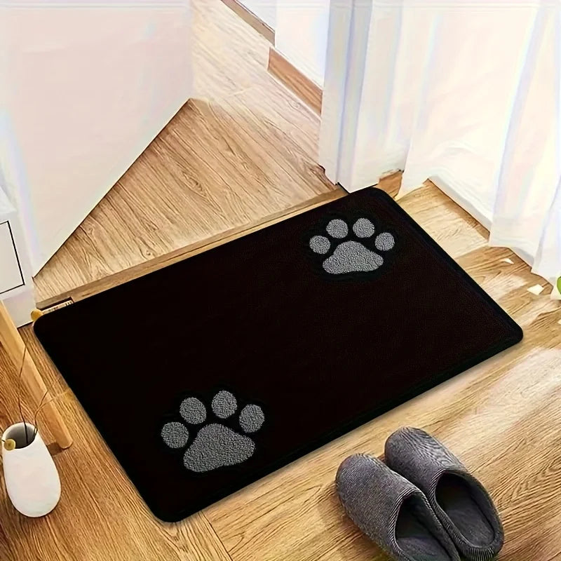 tapis d'entrée moderne antidérapant motif chats noir gris salon bain extérieur 30x50cm 40x60cm