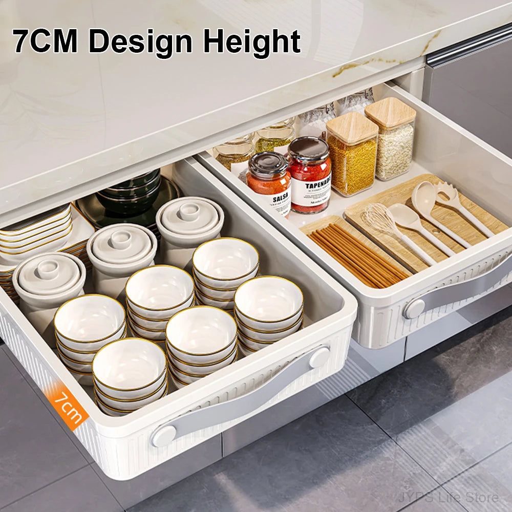 tiroir rangement blanc modulaire poignées rayures horizontales moderne cuisine chambre salle bain snacks