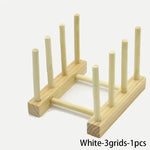 support assiettes bois naturel moderne drainage auto étagère cuisine rangement vaisselle