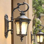 lampe murale or noir ornements sculptés verre texturé classique baroque eyeletsextérieur ip65 led 12v