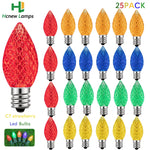 ampoules led multicolores rouge vert bleu jaune orange texturées clips coniques 25 pièces