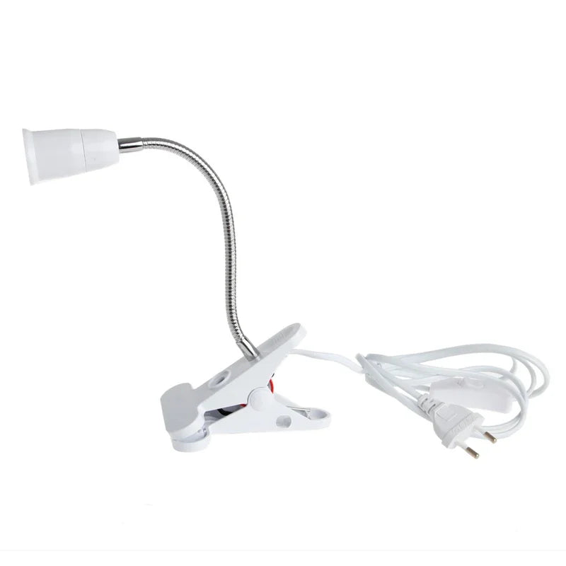 lampe flexible blanc moderne pinces ampoule E27 câble électrique 1640mm