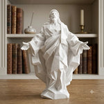 statue jésus christ blanc géométrique moderne ornement religieux artistique table
