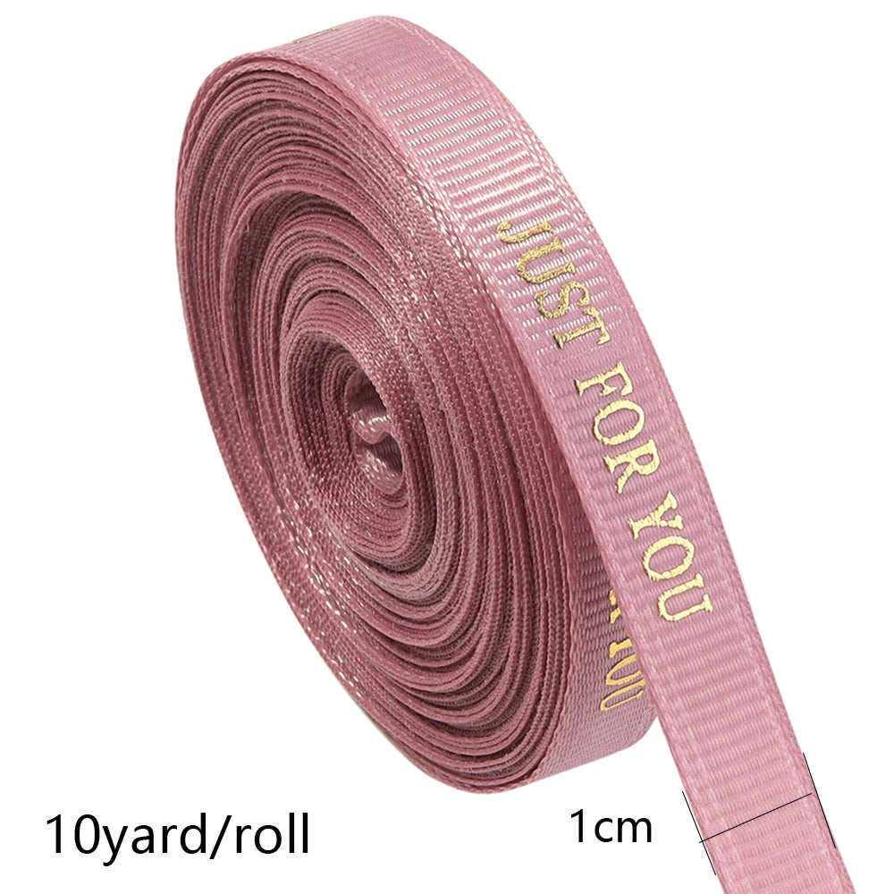 ruban polyester imprimé rayures just for you 10 yards beige rose gris blanc rouge