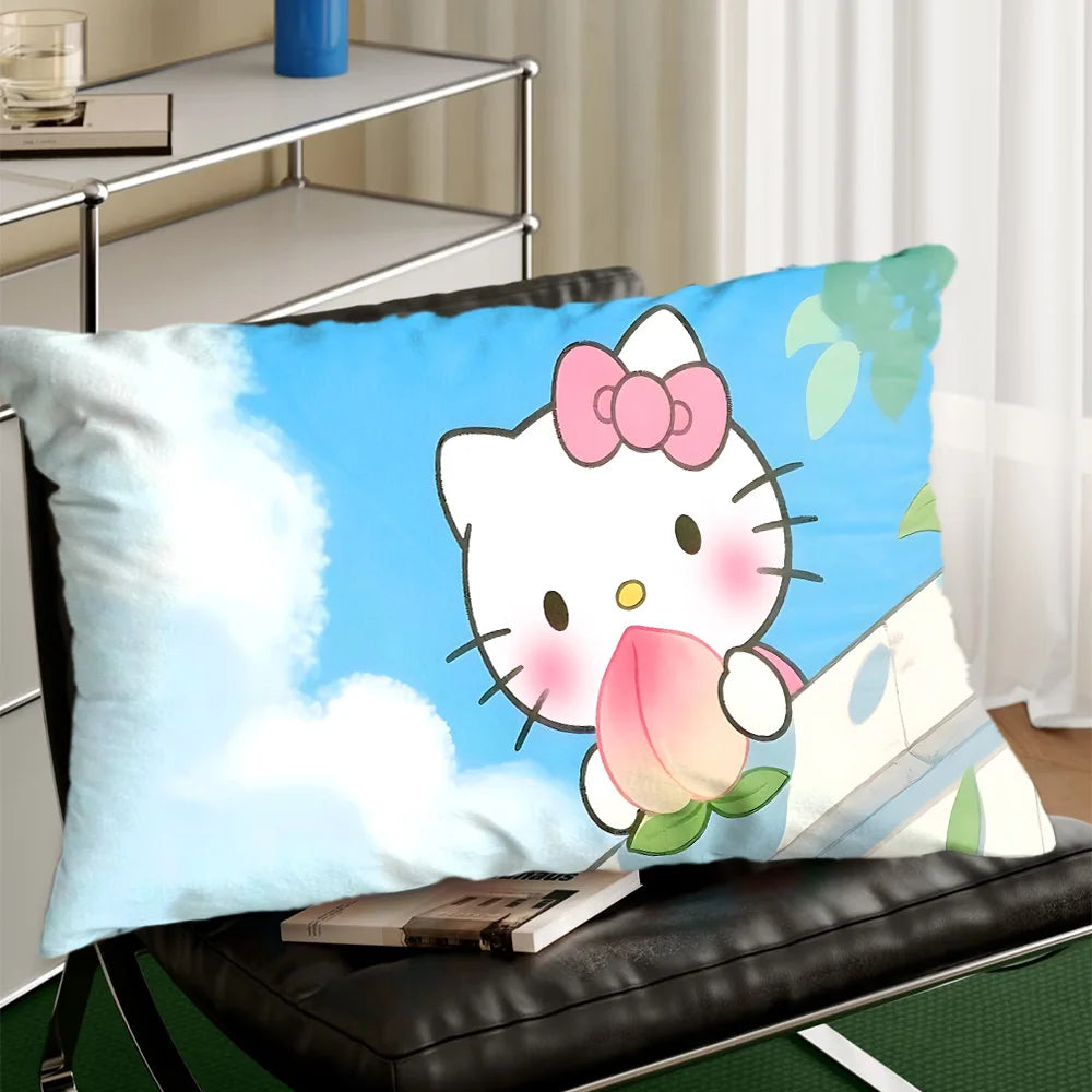 coussins décoratifs imprimés hello kitty bleu blanc rose vert jaune polyester cartoon salon lit