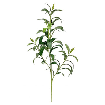 branche artificielle d'olivier vert feuilles olives noires naturel minimaliste décoration intérieure vase