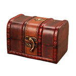 coffre bijoux vintage coffre bois rétro marron foncé ornements dorés serrure clé poignée