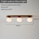 plafonniers modernes trois ampoules led bois naturel lumière blanche minimaliste