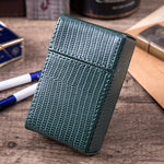boîte cigarettes étui cuir crocodile noir classique fumer tabac cadeau fumeur rangement portebriquet