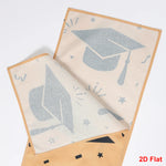 nappe table cérémonie remise diplômes motif chapeaux étoiles abstrait décoration fête graduation beige noir