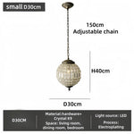 Suspension transparente dorée classique chaînes lumière blanche chaude neutre 4500K 3000K chambre salon