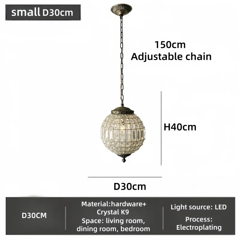 Suspension transparente dorée classique chaînes lumière blanche chaude neutre 4500K 3000K chambre salon