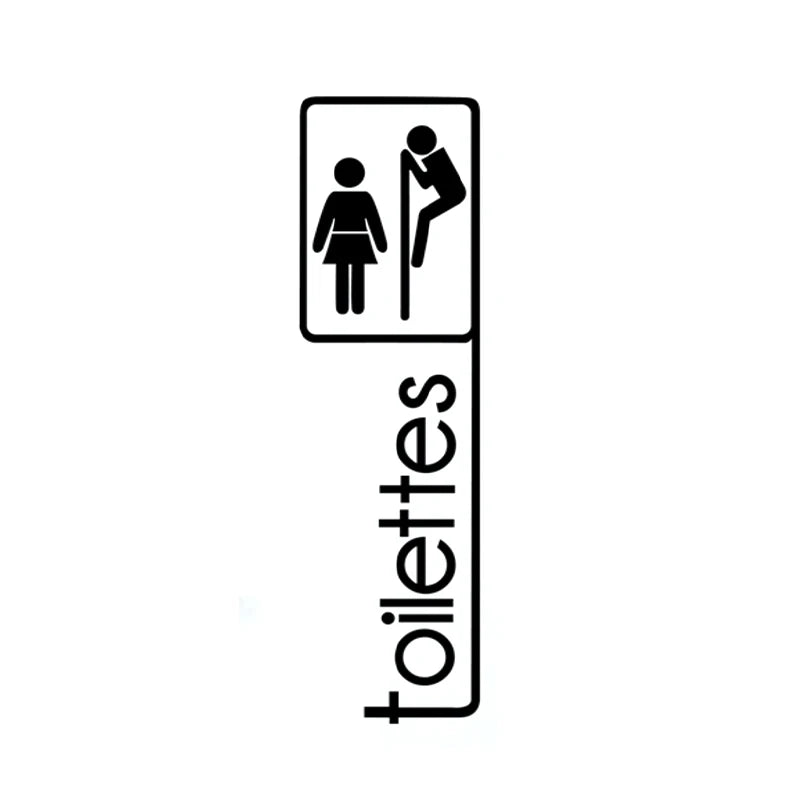 autocollants vinyle salle bain toilettes personnages minimalistes adhésifs salle bains décorations textes icones personnes