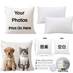 housse coussin personnalisable moderne motif photo blanc polyester lisse opaque lit chambre decoration