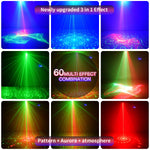 projecteur laser noir imprimé blanc moderne interrupteur modes capteur son ventilateur poignée fixations tringle